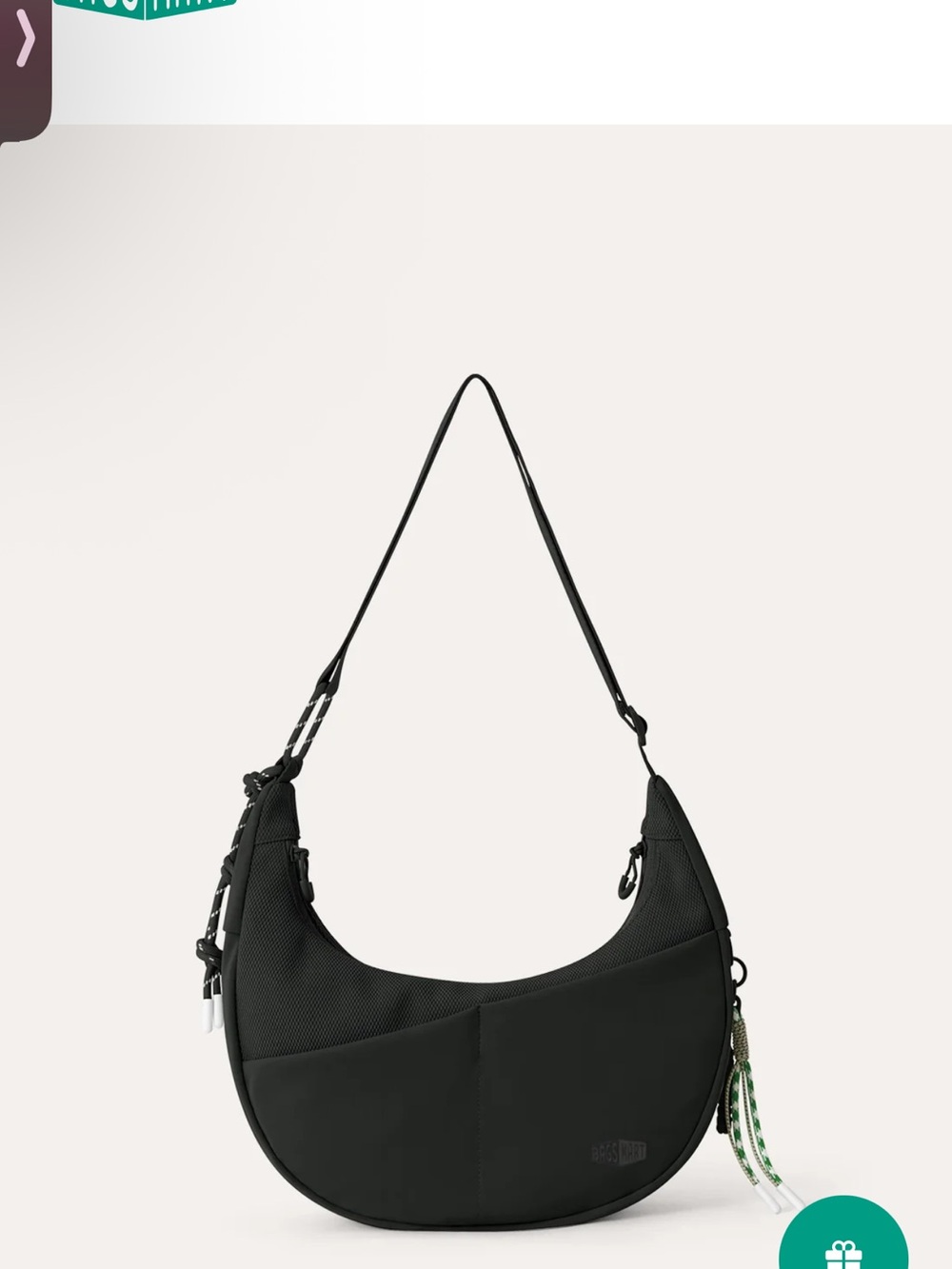 Bagsmart travel black medium reiki hobo bag